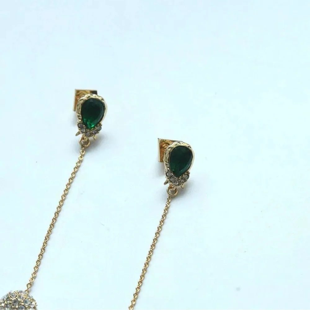 Alexis Bittar Gold and Green Drop Earrings - Picture 6 of 7